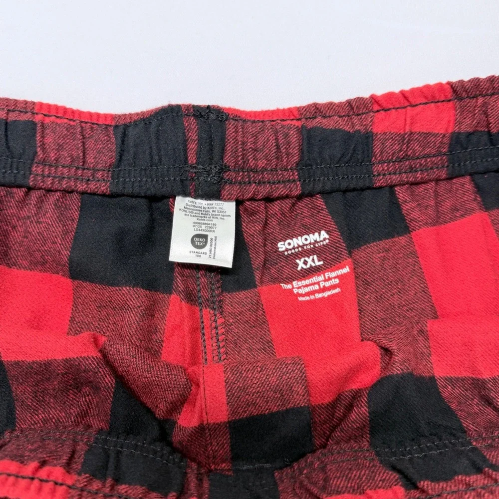 Sonoma Goods For Life Mens XXL Red Black Buffalo Plaid Flannel Pajama Pants NWT